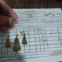 نیم ست طلا سیاه قلم در حد نو