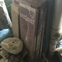 روشویی ریل اسانسور کاشی سرامیک و لامپ حبابی