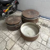 ۳ عدد دیگ مسی داخل سفید شده