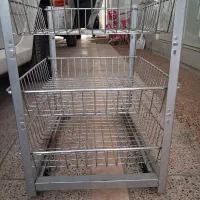 سبد سوپری نظم دهنده استیل کف ریلی داخل کابینتی