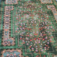 فرش کلکسیونی سبز درباری