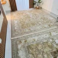 فرش رخشان&مدل طلایی طوسی