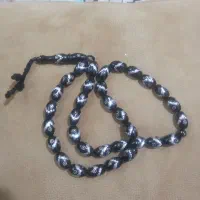 تسبح بسر حجازی نقره کوب طرح ماهی کم یاب عتیقه