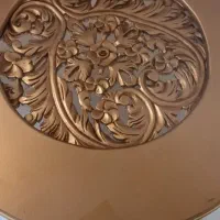 میز گرد چوب منبت کاری شده باشیشه زخیم|میز و صندلی غذاخوری|پردیس, کمرد|دیوار