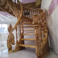 پله دوبلکس چوبی پله گرد پله خم نرده نجاری