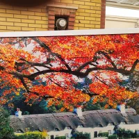 پرده کرکره و پرده طرح منظره پاییزی|پرده، رانر، رومیزی|فولادشهر, A3|دیوار