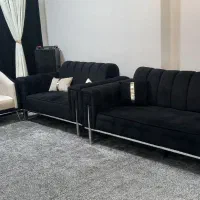 مبل هفت نفره مشکی سفید