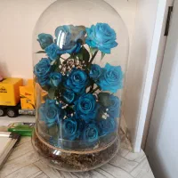 گل رز آبی مصنوعی داخل شیشه|گل مصنوعی|همدان, |دیوار