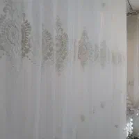 یک عدد پرده تور سفید بریلنت ترک گلدوزی برجسته|پرده، رانر، رومیزی|تهران, تهرانپارس غربی|دیوار