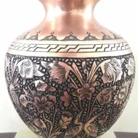 گلدان قلمزنی مسی