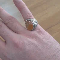 انگشتر عقیق پرتقالی رگه خونی دار|جواهرات|برازجان, |دیوار