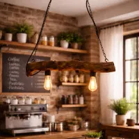 لوستر چوبی دست‌ساز