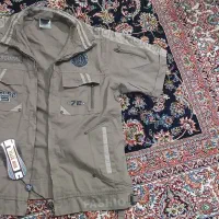 پیراهن کتان آستین کوتاه اصلی مردانه