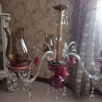 یک عدد لوستر ویک جفت شمعدان