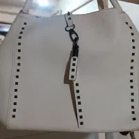 کیف بزرگ زنانه سفید ایتالیایی بسیار زیبا