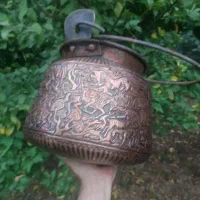 دیزی غول‌پیکر تمام نقش مسی کهنه|کلکسیون اشیاء عتیقه|ساری, |دیوار