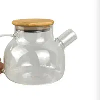 قوری پیرکس درب بامبو دو حجم800و1500میل|قوری، کتری، قهوه‌ساز دستی|زاهدان, |دیوار