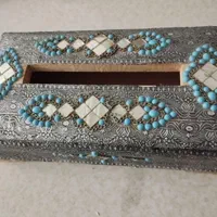 جا دستمال کاغذی آیینه کاری ساعت دیواری