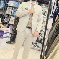 کت شلوار اسلیم فیت کرمی\ بهنام پلیس\|لباس|تبریز, |دیوار