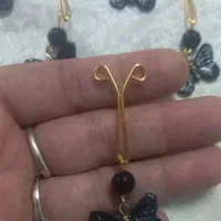 گیره روسری گل و پروانه مشکی محرمی اربعین