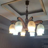 لوستر چوبی ۸ شاخه|لوستر و چراغ آویز|کرج, حاجی آباد|دیوار