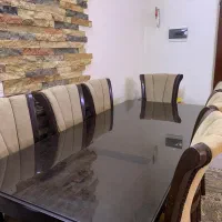میز ناهار خوری ۸نفره چوبی سر شیشه|میز و صندلی غذاخوری|کرج, حسین‌آباد|دیوار