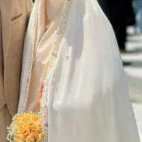 چادر و پیراهن جواهردوزی شده عقد و کت شلوار داماد