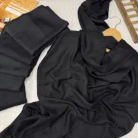 روسری ابریشم ترک مشکی قواره ۱۴۰(روسری دل‌آرا)