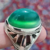 انگشتر نقره اوپال وعقیق