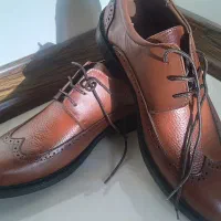 کفش مردانه چرم عسلی کاملا نو