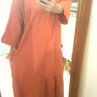 پیراهن کنفی آجری زیبا