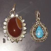 گردنی نقره با سنگ