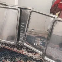۵عدد سینی استیل بزرگ و۵تا بنماری بزرگ