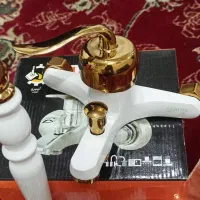 شیر آلات قاجاری شیر آب سفید طلایی