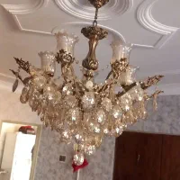 دوعددلوستربرنجی|لوستر و چراغ آویز|هشتگرد, شهرک راه آهن|دیوار