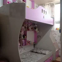 تخت دوطبقه ام دی اف|تخت و سرویس خواب|کاشمر, |دیوار