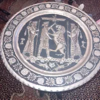 سینی مسی قلمکاری میز قدمت ۴۰ ساله