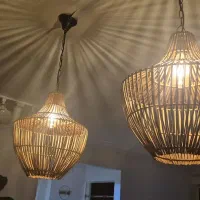 یک جفت لوستر حصیری|لوستر و چراغ آویز|بندر ماهشهر, |دیوار