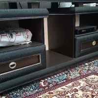 میزتلویزیون دو کشو جادار قهوه ای