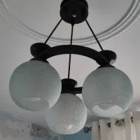 لوستر سه شاخه چوبی