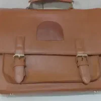 کیف چرم قهوه ای عسلی
