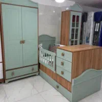تخت و کمد نوزاد جادار و شیک) قابل ست باهرکاری
