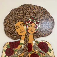 ۳ عدد تابلو چوبی نقاشی دکوراتیو|تابلو، نقاشی، عکس|تهران, قلهک|دیوار