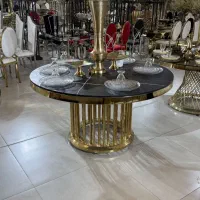 میزلوله ای آبکاری طلایی با روکشmdf/تالاروخانه عقد