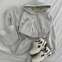 ست سویشرت و شلوار و کراپ