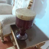 تنبک پوست چرم بدنه فلزی خیلی قدیمی