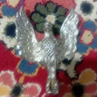 عقاب برنجی آبکاری نقره قدیمی