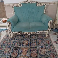 مبل رنگ ابی چوب استخوانی|مبلمان خانگی و میز عسلی|تهران, جمالزاده|دیوار