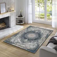 فرش ماشینی طرح جدید زمینه نقره آیی 1200نقشه