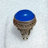 انگشتر مردانه عقیق آبی